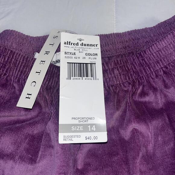 NWT Alfred Dunner $40 Plum Velvet Stretch Lounge Pants Woman's Size 14 New - Picture 6 of 8
